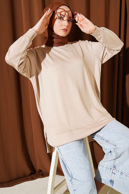 Tunique Loyşa Beige à Couture Ovale