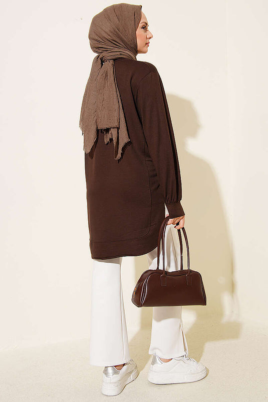 Oval Stitching Loyşa Tunic Brown