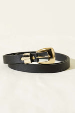 Ceinture ovale à boucle carrée noire