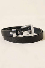 Ceinture À Boucle Carrée Ovale Noir Argenté