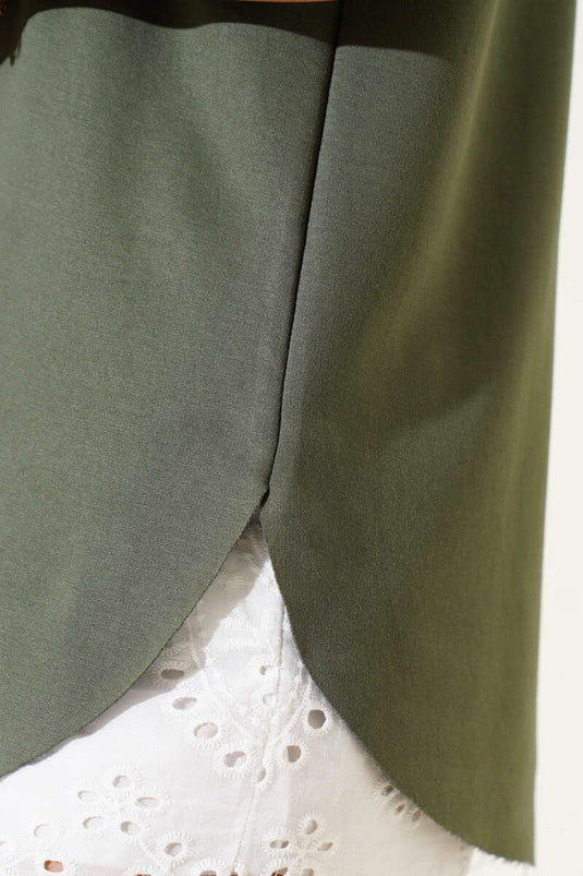 Oval Cut T-shirt Khaki