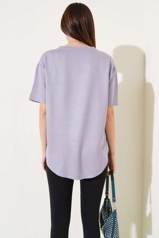 Oval Cut T-shirt Slate Gray