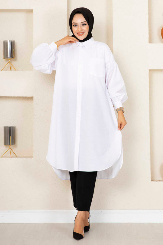 Tunique Chemise Hijab Coupe Ovale Ecru