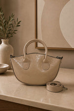 Sac Femme À Poignée Courte Et Ovale Beige