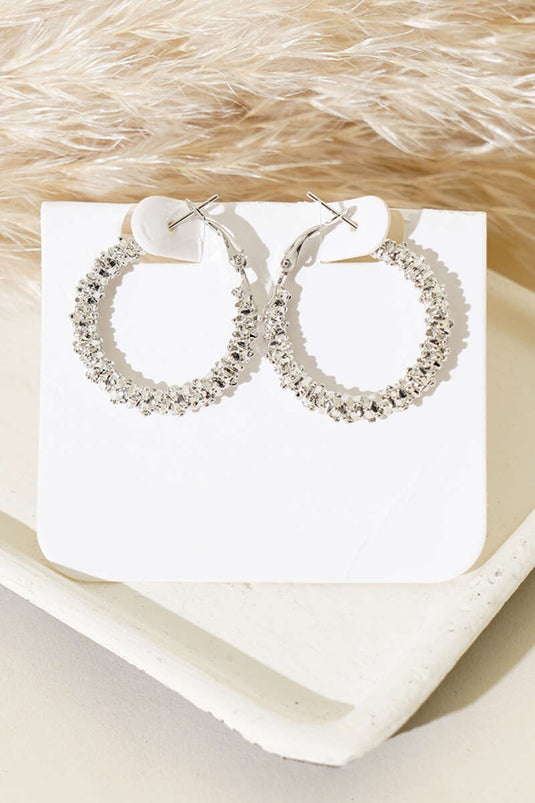 Boucle D'oreille Ovale Argent