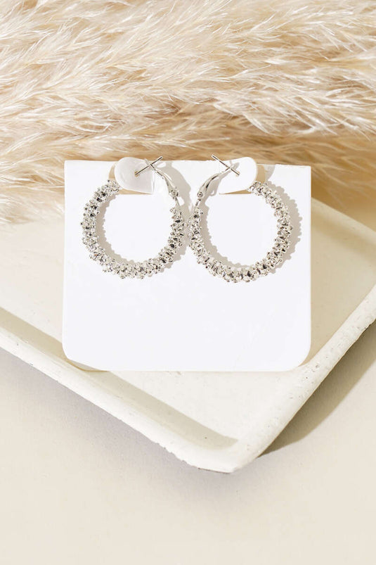 Boucle D'oreille Ovale Argent