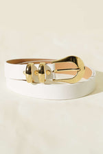 Ceinture ovale à double pont avec boucle blanche