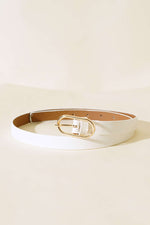 Ceinture Fine Ovale À Boucle Blanche