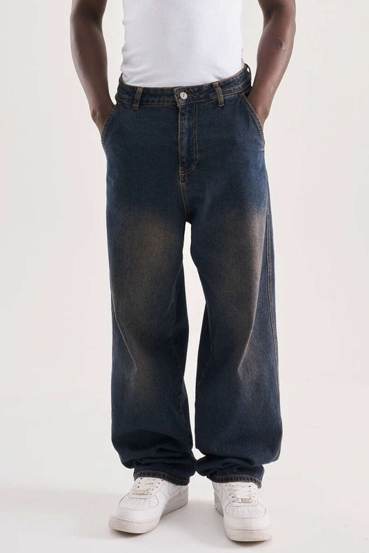 Pantalon homme ballon surdimensionné bleu