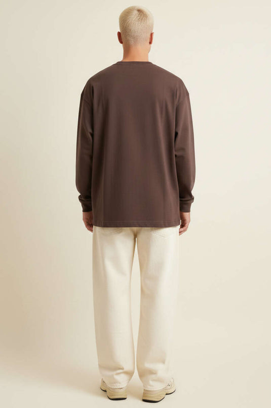 Oversize Basic Men's Sweatshirt Brown