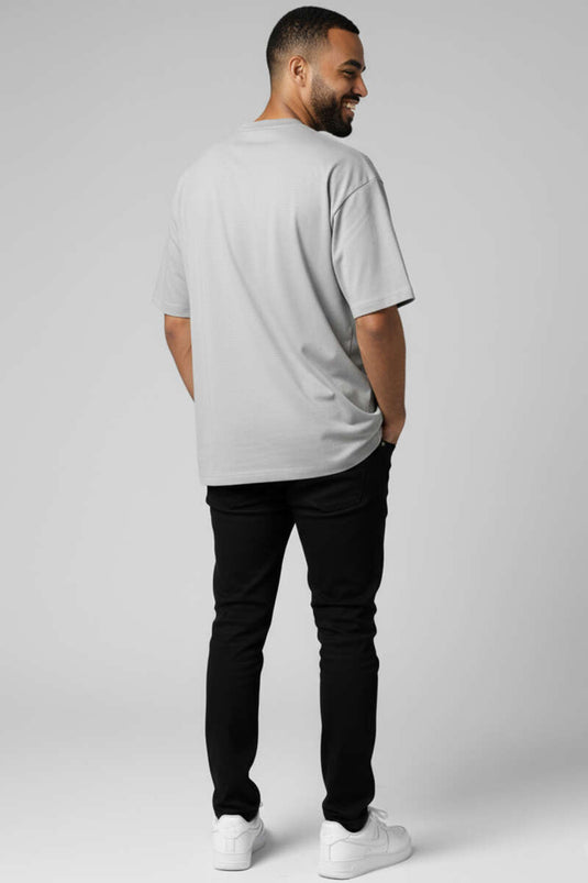 T-shirt basique oversize pour homme gris