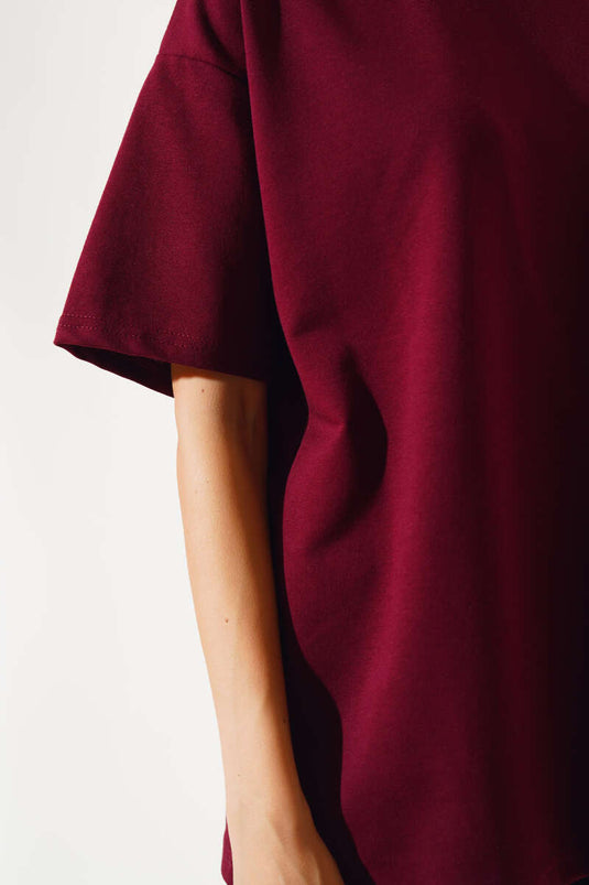 T-shirt basique oversize bordeaux