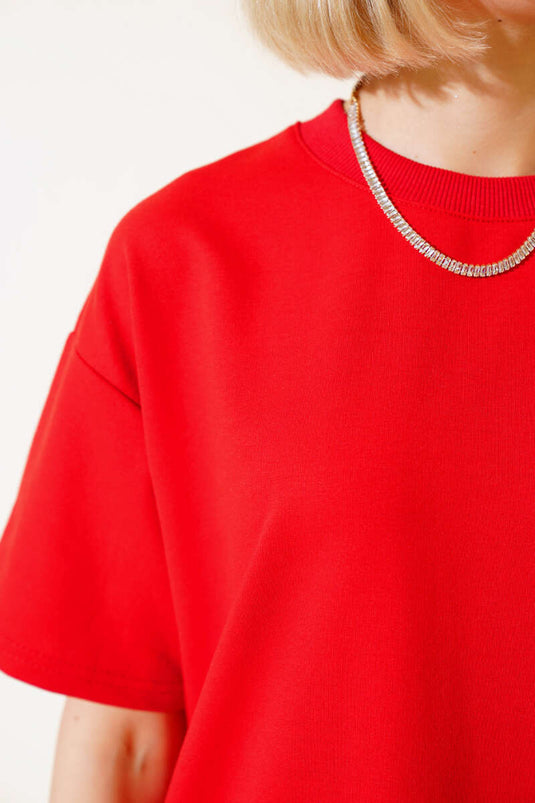 T-shirt Basique Oversize Rouge