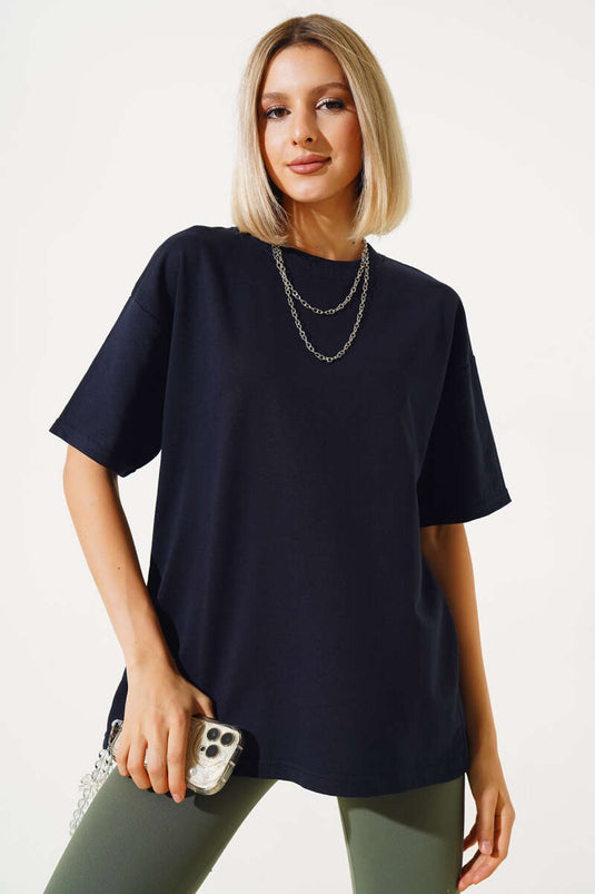 T-shirt basique oversize Lacivert