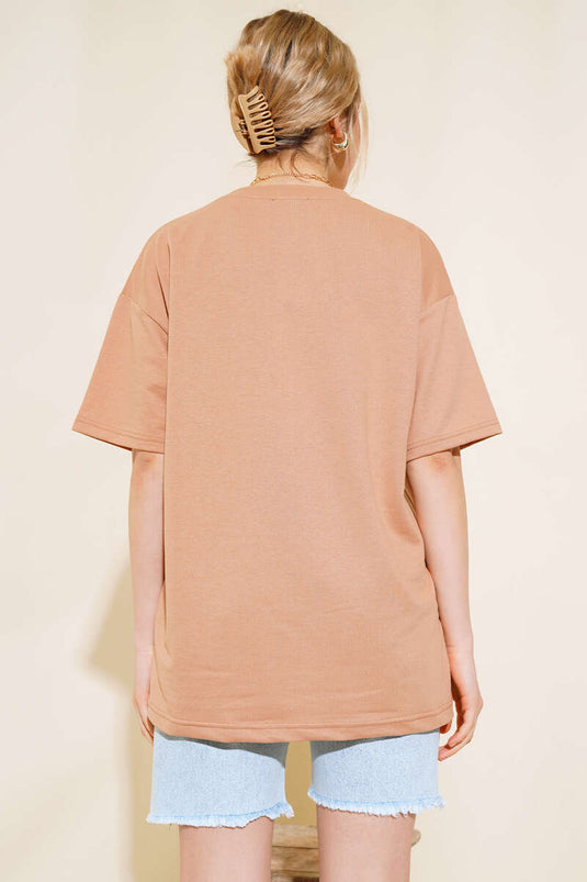 Oversize Basic T-shirt Latte