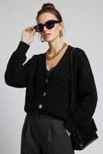 Gilet en maille noir oversize à poches