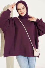 Tunique Oversize À Épaule Dévoilée Violet