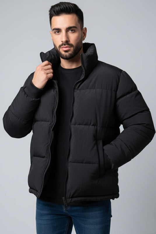 Doudoune oversize pour homme, noire