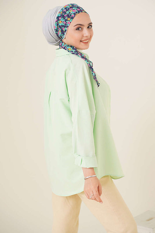 Oversize Shirt Aqua Green