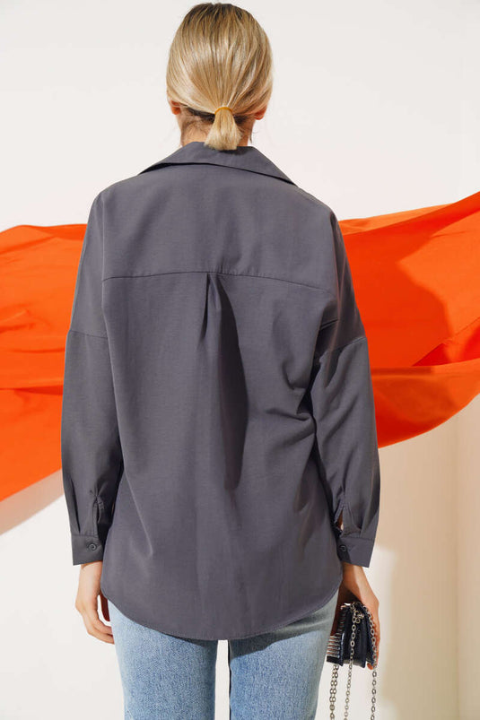 Chemise basique oversize coupe fumée