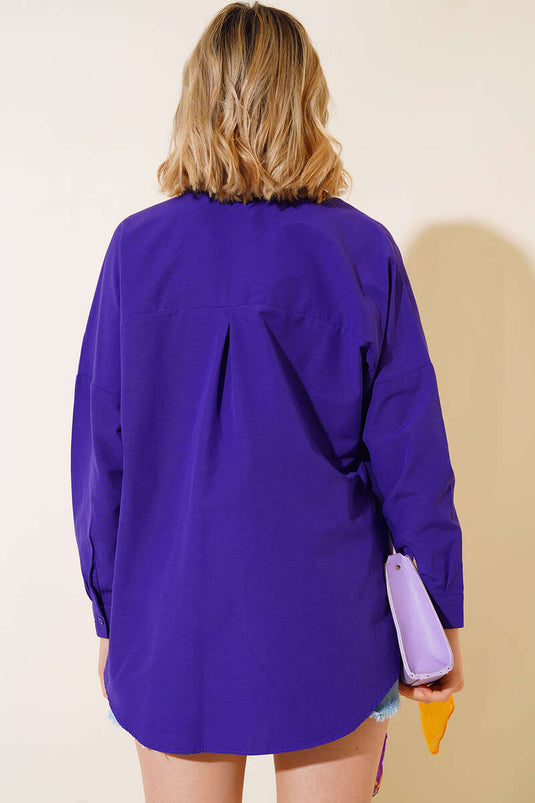 Chemise basique coupe oversize Violet