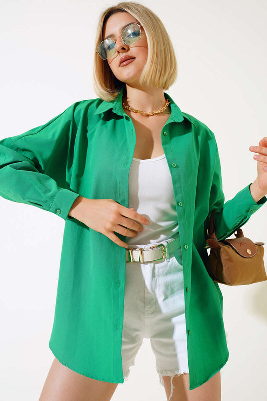 Oversize Basic Shirt Green