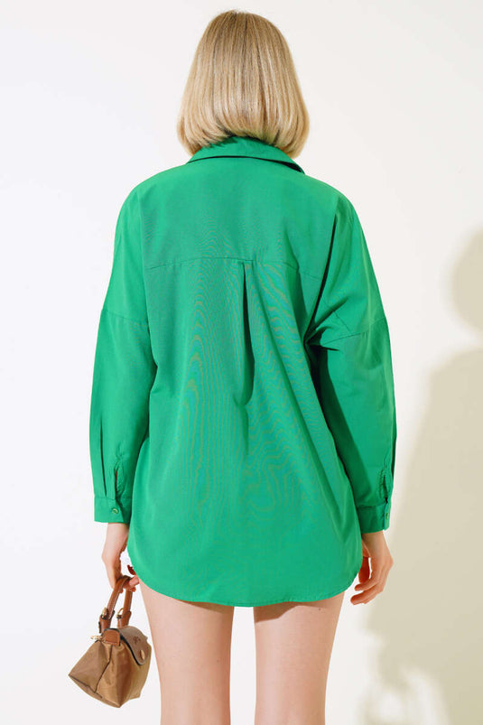 Oversize Basic Shirt Green