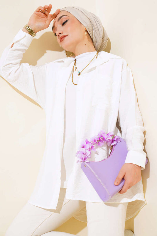 Oversize Single Pocket Shirt Ecru