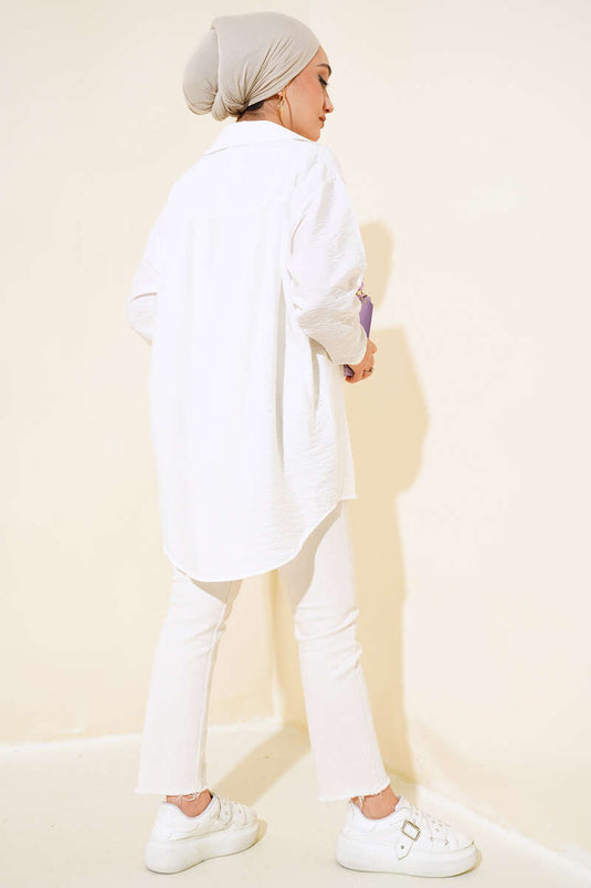 Oversize Single Pocket Shirt Ecru