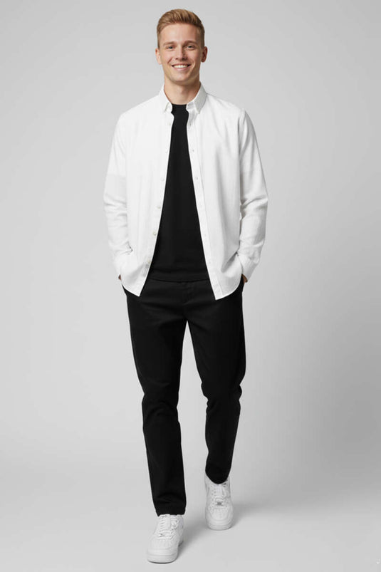Oversize Tensel Men's Shirt White