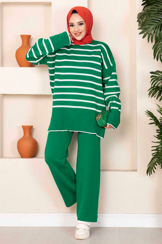 Oversize Hijab Knit Set Green