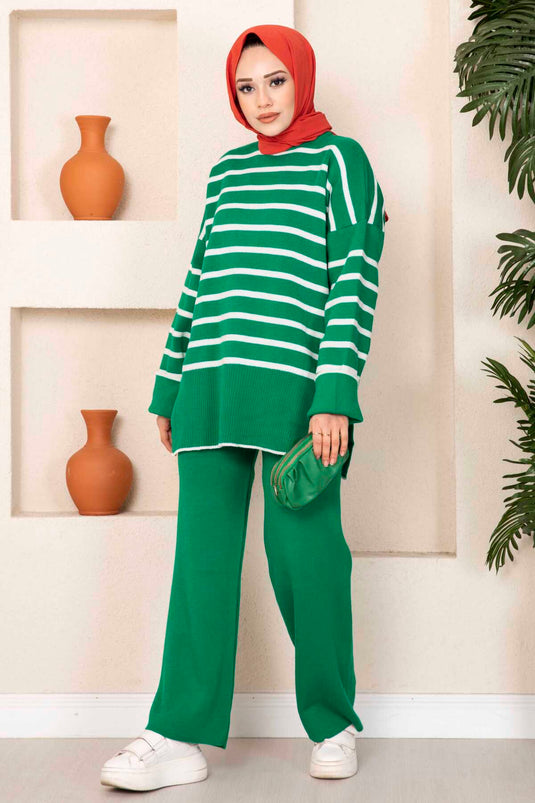 Oversize Hijab Knit Set Green