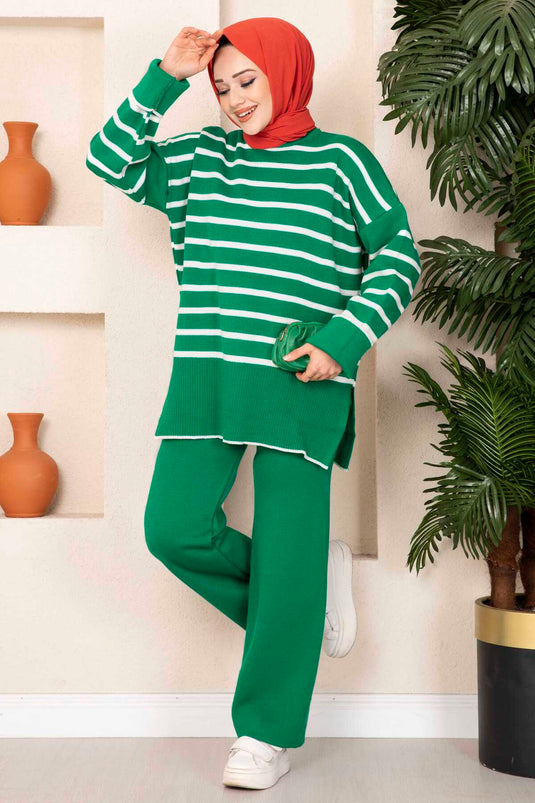 Oversize Hijab Knit Set Green