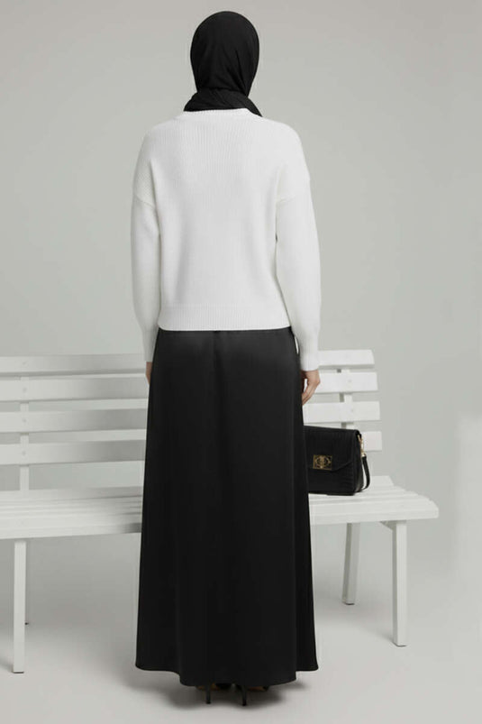 سترة محبوكة كبيرة الحجم بلون البيج