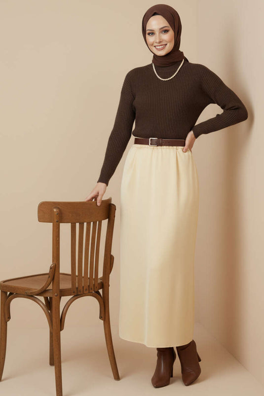 سترة تريكو كبيرة الحجم باللون البني