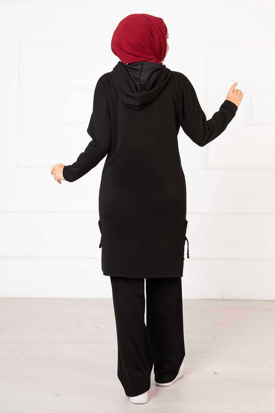 Ensemble double à capuche Oysho Noir