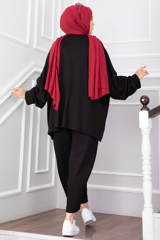 Schwarzes Tunika Und Hose Set