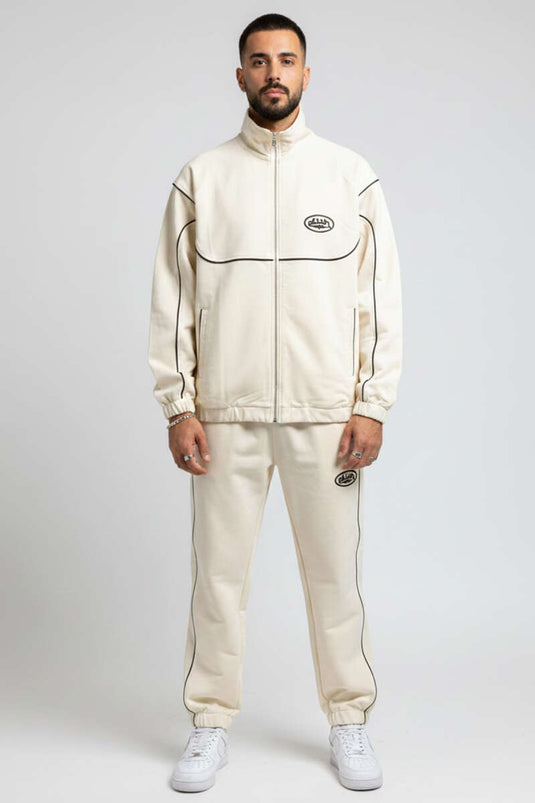 Men's Tracksuit Set with Elasticated Cuffs, Beige