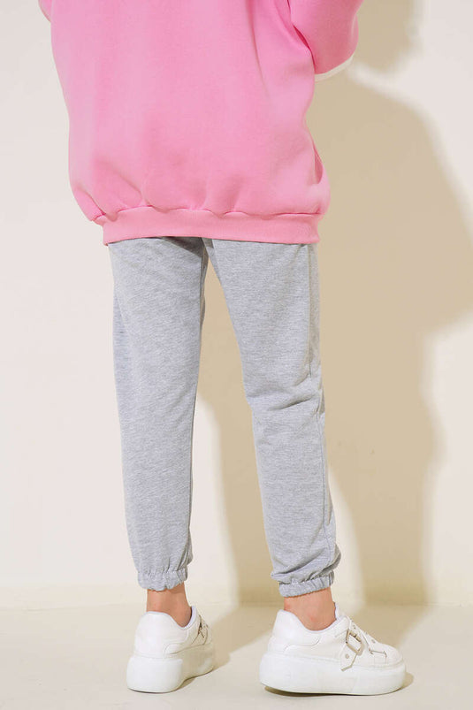 Elastic Cuff Jogger Pants Gray