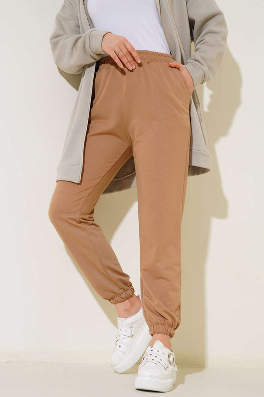 Elastic Cuff Jogger Pants Latte