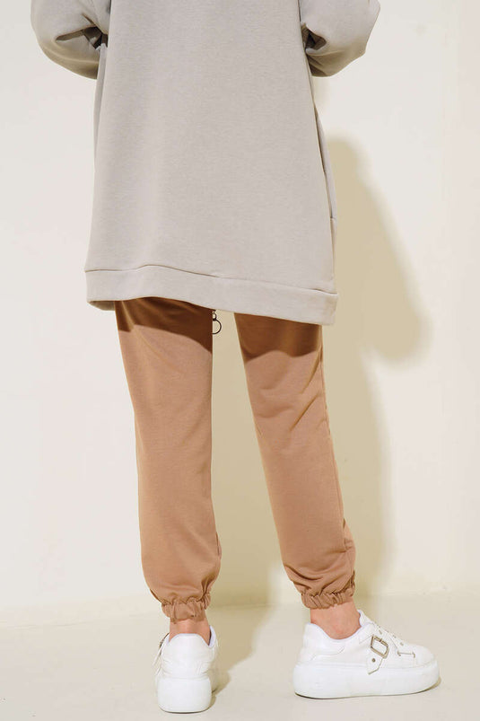 Elastic Cuff Jogger Pants Latte