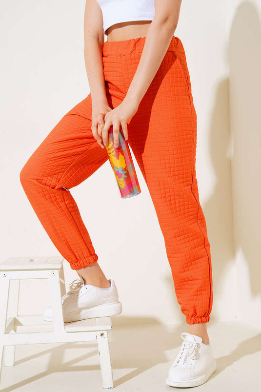 Stepphose mit elastischen Beinabschlüssen, Orange