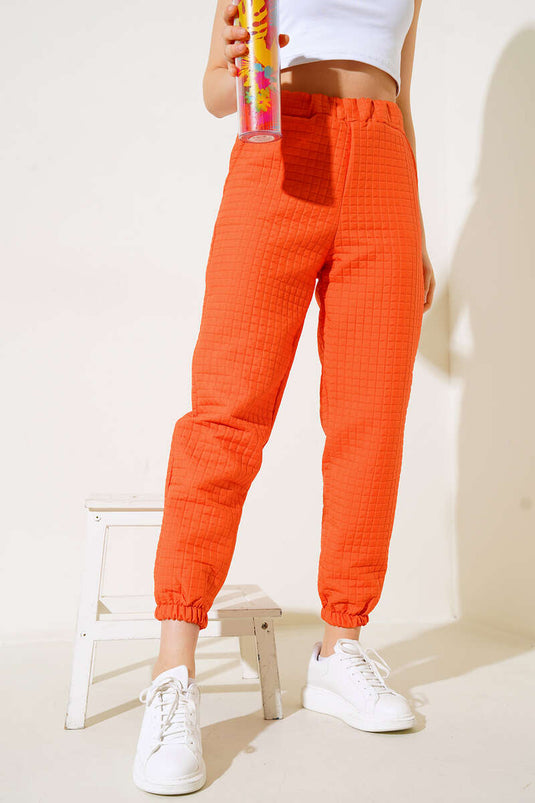 Stepphose mit elastischen Beinabschlüssen, Orange