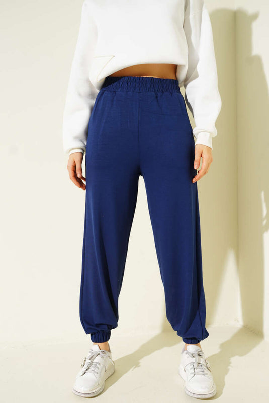 Paça Lastikli Loyşa Jogger Pantolon Lacivert