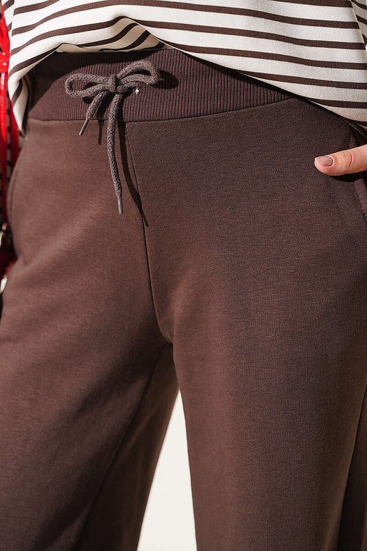 Pantalon Trois Couches À Ourlet En Café