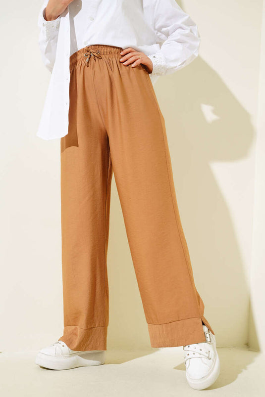 Pantalon Fendu Jambe Camel