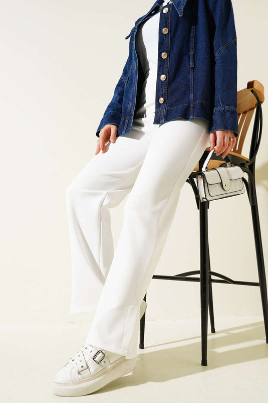 Scuba-Hose mit Schlitz am Bein Weiß