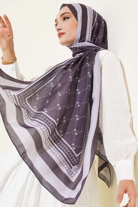 Weicher Schal mit Pacman-Muster, Anthrazit