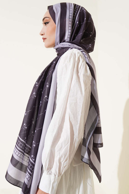 Weicher Schal mit Pacman-Muster, Anthrazit