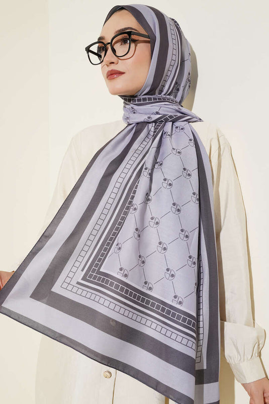 Pacman Desen Soft Şal Kayrak Grisi